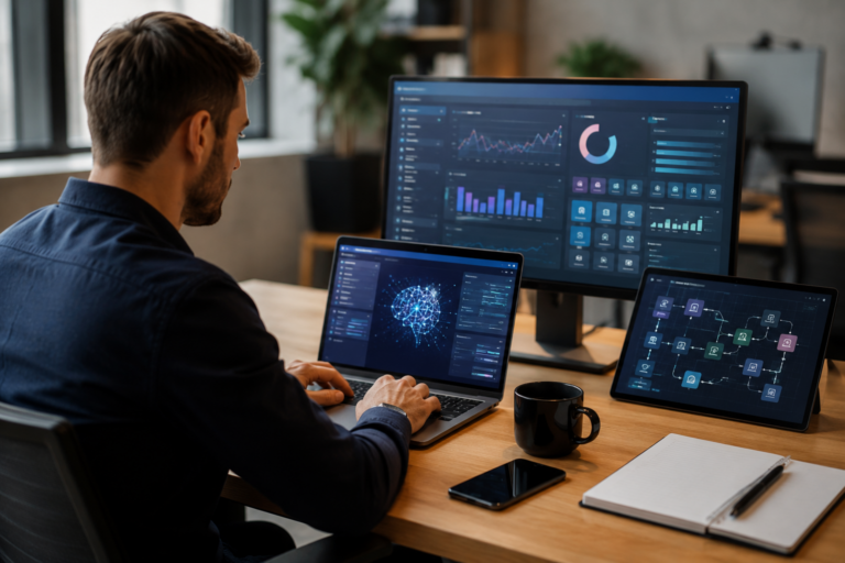 Entrepreneur using AI tools to automate and grow a small business
